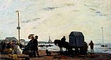 Eugene Boudin Beach Scene, Trouville painting